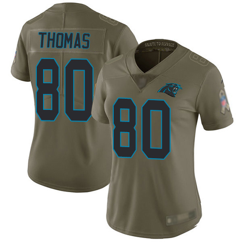 Carolina Panthers Limited Olive Women Ian Thomas Jersey NFL Football #80 2017 Salute to Service